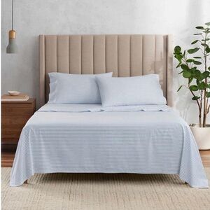 Welhome Cotton Blend Sateen 320 TC Classic Chic Mushroom 4pc Sheet Set, Queen